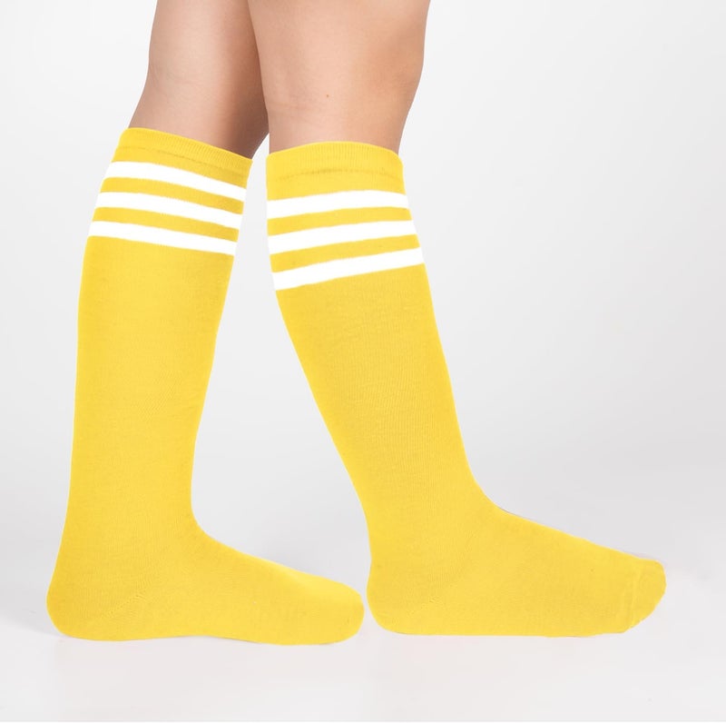 Benefeet Sox Kids Soccer Socks Toddler Knee High Tube Long Socks Soft for Girls Three Stripes Youth Cotton Soccer Socks - Image 2